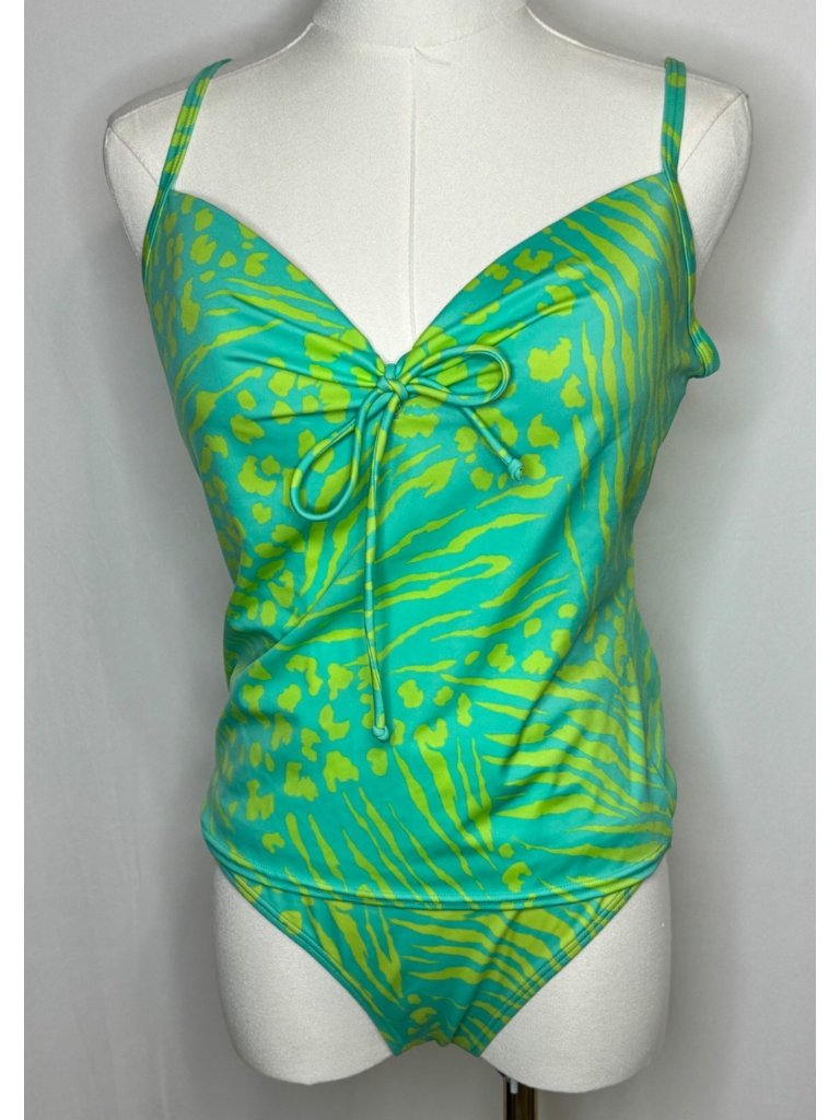 Victorias Secret Miracle Bra Swimsuit 36c Green Tankini Small Bottom Y2k